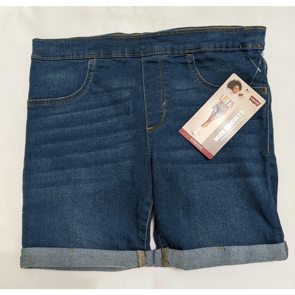 Girls sz 14 new Levi’s Girlfriend denim jeans Midi Shorts kids mid rise slim - Picture 1 of 5